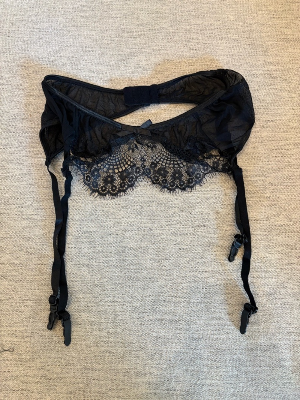 Black Lace Suspender Belt Garter for Women